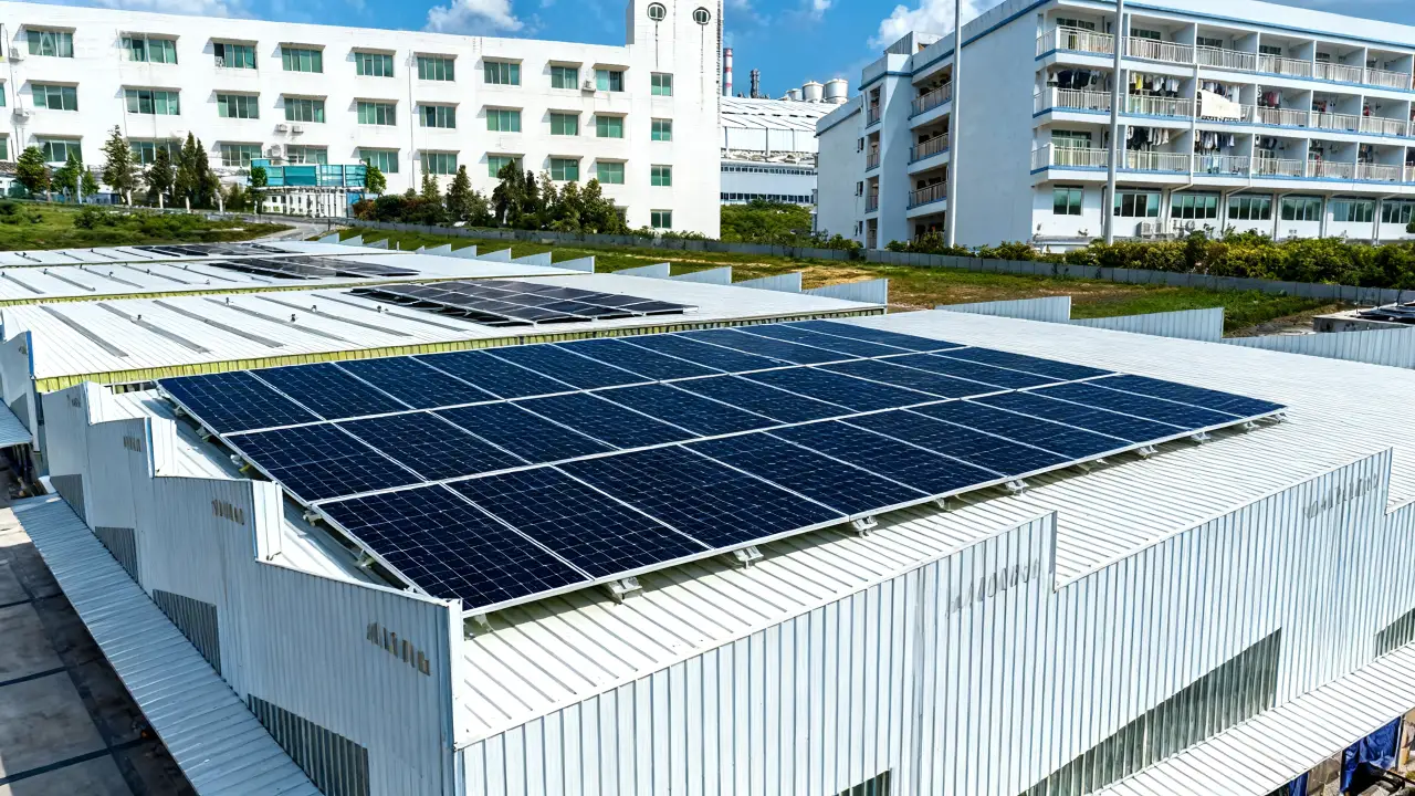 Solar facility power distribution project site