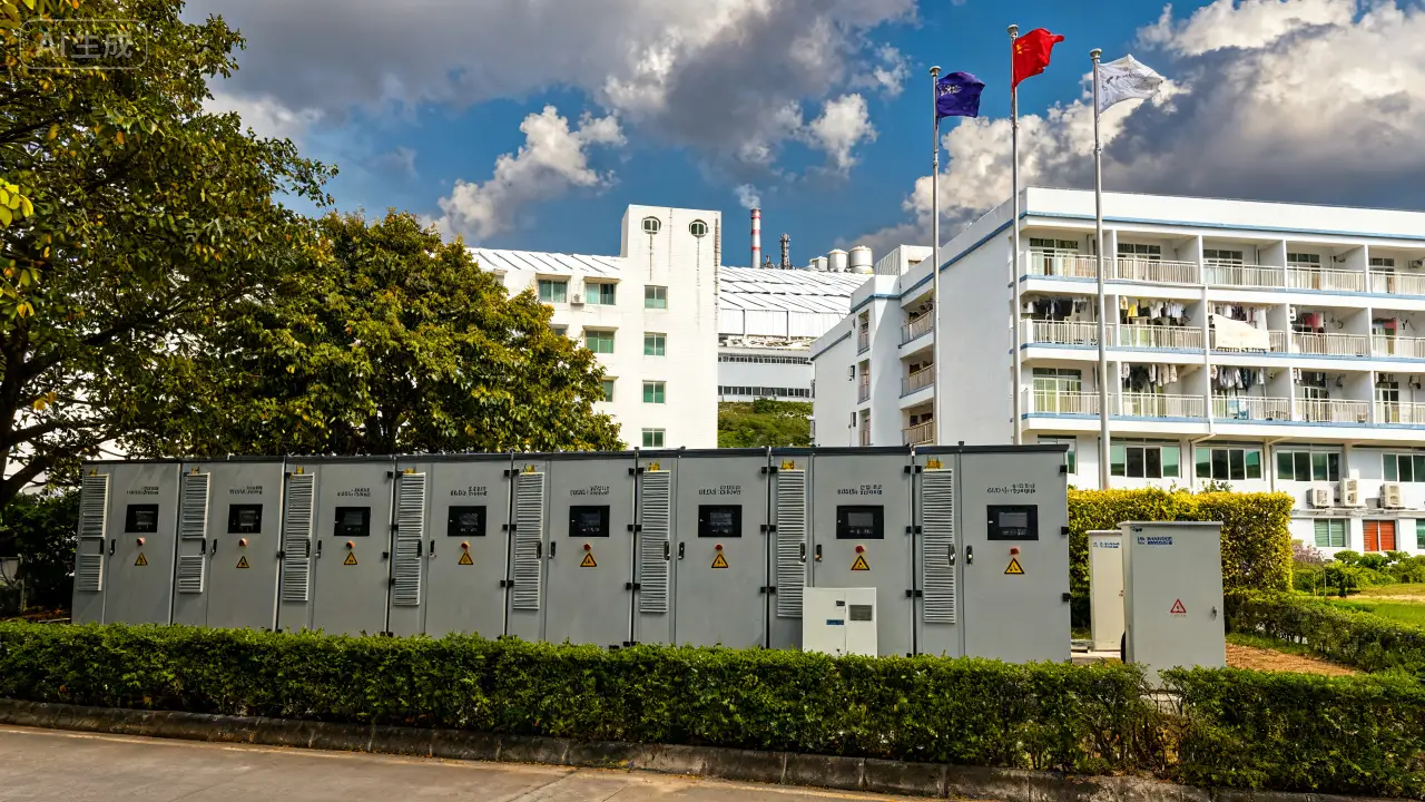 Outdoor utility power distribution cabinets at a project site