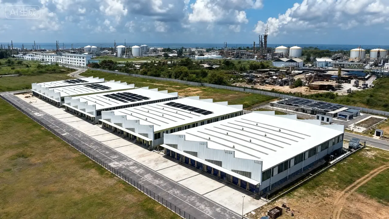Heavy industrial plant power distribution project site